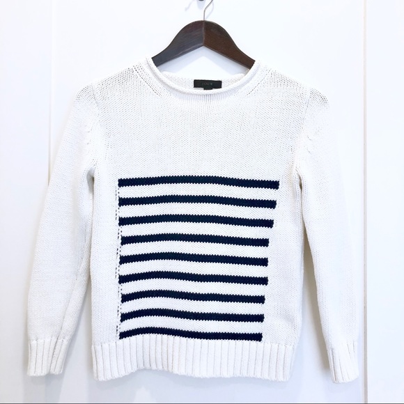 J.Crew Americana Cream & Navy Sweater XXS - Picture 3 of 8